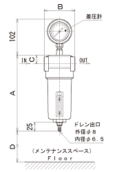 AIRXフィルター寸法