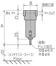 サイクロンセパレータ内蔵フロート