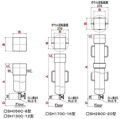 高圧SUSフィルター外形図