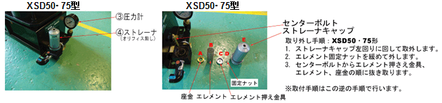 XSD50型ストレーナー交換
