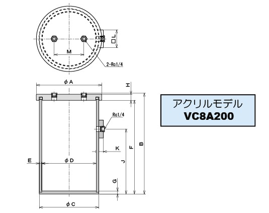 アクリルモデル三面図
